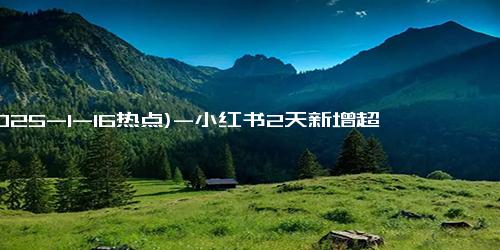(2025-1-16热点)-小红书2天新增超70万用户 网友：真的“早C晚A”了